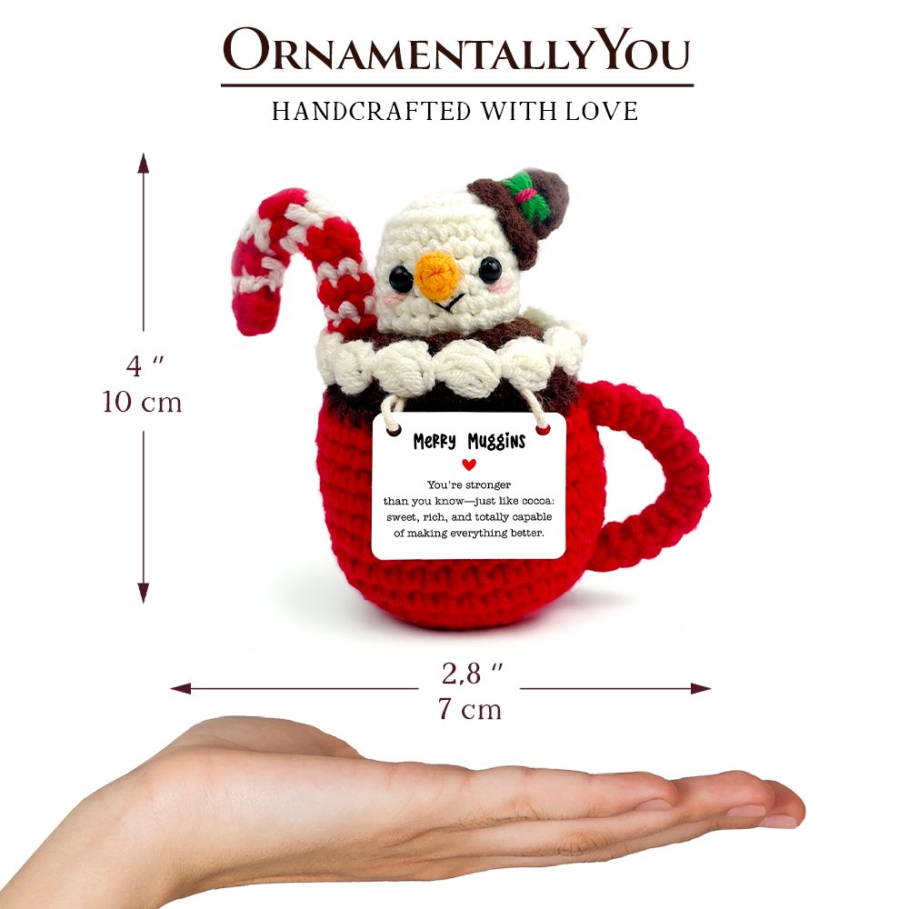 Positivity Hot Cocoa Marshmallow Crochet Support Doll