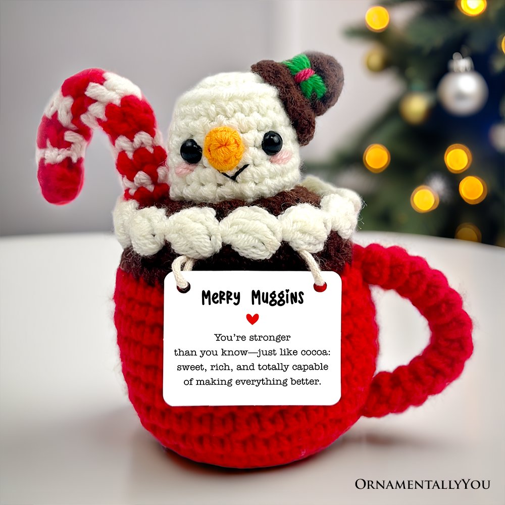 Positivity Hot Cocoa Marshmallow Crochet Support Doll