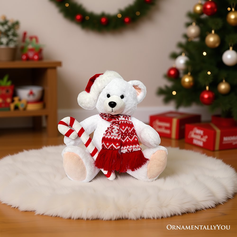 Snowy the Polar Bear Plushie, Cute Kids’ 12" Christmas Stuffed Toy