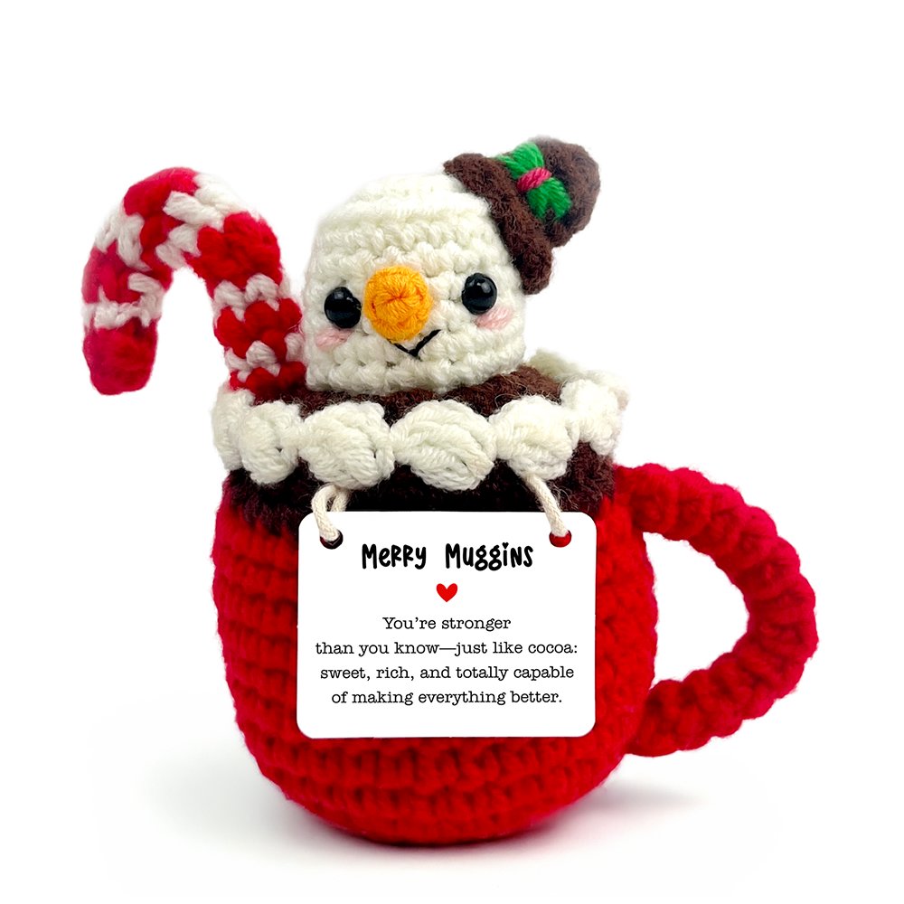 Positivity Hot Cocoa Marshmallow Crochet Support Doll
